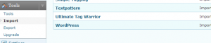 워드프레스의 textpattern 에서의 import 기능지원