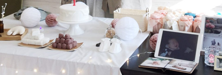 초희가 차린 돌상의 모습